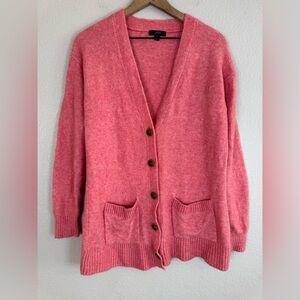 J. Crew Supersoft Yarn Wool Long Line Button Front Cardigan Sweater Small $128